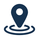 Dark blue location pin icon for West Seattle light rail relocation assistance.