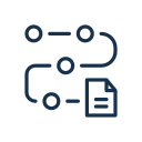 Icon of a multi-step process leading to West Seattle light rail business relocation documentation.