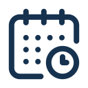 Calendar icon with a clock overlay for the West Seattle light rail business relocation schedule.