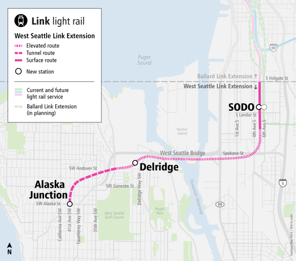 Current West Seattle Link Extension map. Sound Transit. Updated May 2026.